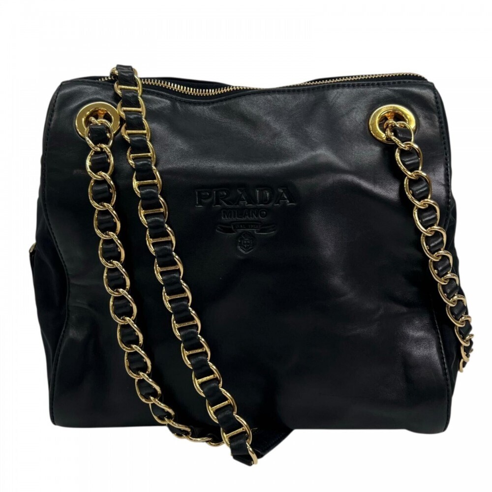 PRADA White Leather Shoulder Bag